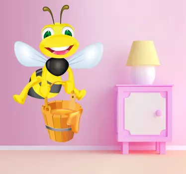 Naljepnica za pčele i kanta sa medom - TenStickers