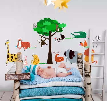 Naljepnica za spavaću sobu divljih životinja - TenStickers