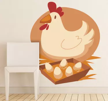 Naljepnica za zid dječje kokoši i jaja - TenStickers