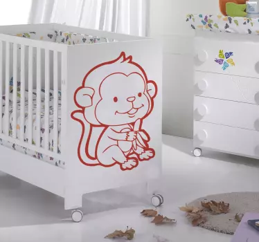 Naljepnica zid dječjih majmuna i banana - TenStickers