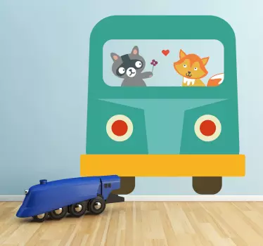 Naljepnica zid zidova za djecu rakuna i lisica - TenStickers