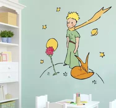 Naljepnica zida malog princa i ruža - TenStickers
