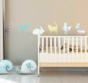 Naljepnica zidnih farmi za pastelne boje - TenStickers