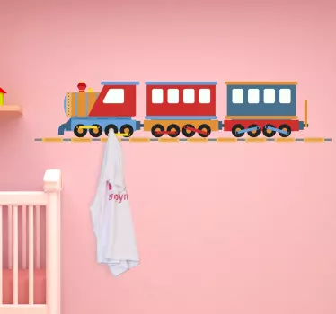 Naljepnica zidnih vješalica na vlaku - TenStickers