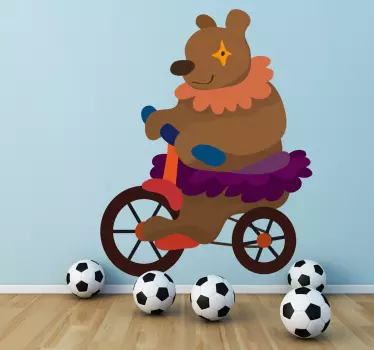 Naljepnica zidova cirkuskog medvjeda - TenStickers