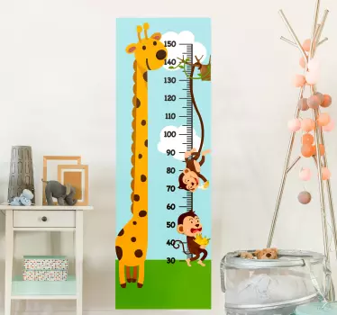 Naljepnica zidova grafikona majmuna i žirafa - TenStickers