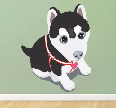 Naljepnica zidova husky štene - TenStickers