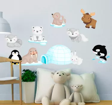 Naljepnica zidova za arktičke divlje životinje - TenStickers