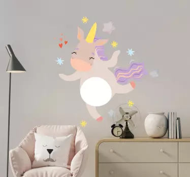 Naljepnica za djecu sivi jednorog pleše - TenStickers