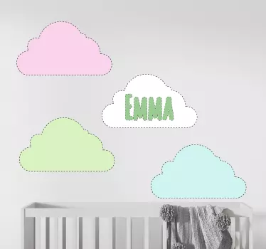 Naljepnice s oblacima s imenom baby - TenStickers