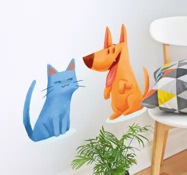 Naljepnice za ilustracije mačaka i pasa - TenStickers