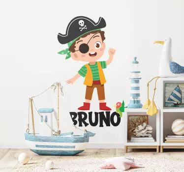 Naljepnice za zid dječje sobe klinac gusar - TenStickers