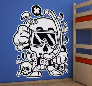 Naljepnice životinje skull diver grafika - TenStickers