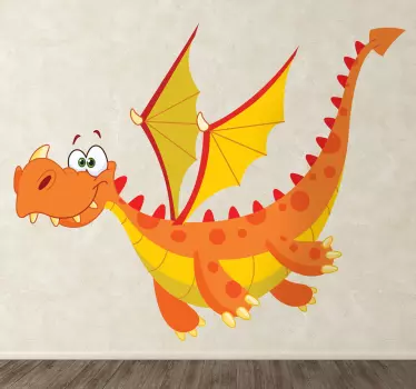 Narančasta naljepnica za zmajeve zidove - TenStickers