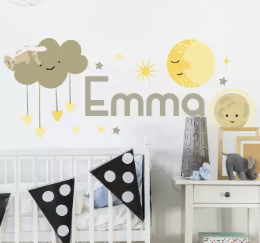 Nordijske zvijezde s oblacima svemirske naljepnice - TenStickers