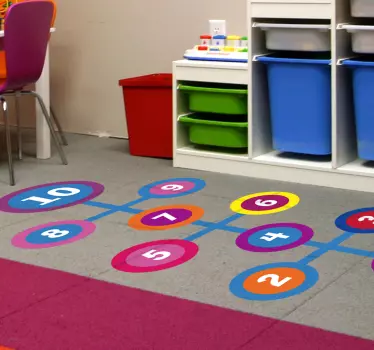 Okrugla hopscotch vinil naljepnica za pod - TenStickers