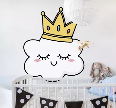 Okrunjeni oblaci ilustracija zid art decal - TenStickers