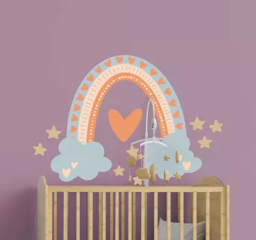 Pastelne boje duga ilustracija zidna umjetnost - TenStickers