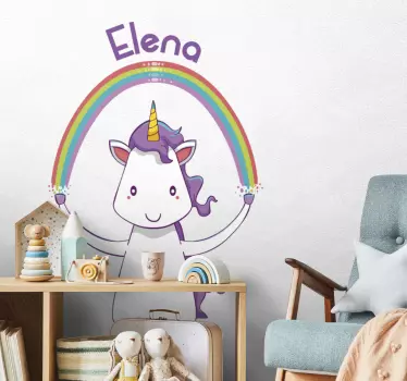 Personalizirajuća zidna umjetnost jednorog - TenStickers
