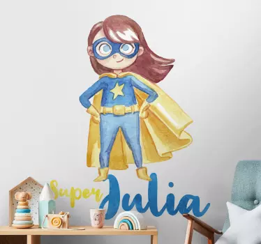 Personalizirana naljepnica djevojke superjunaka - TenStickers