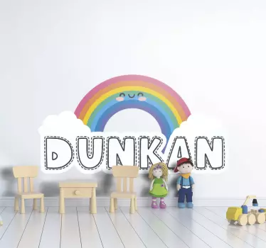 Personalizirana naljepnica za zid za dječju spavaću sobu dugine - TenStickers
