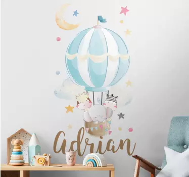 Personalizirane naljepnice balon sa toplim zrakom sa životinjama - TenStickers