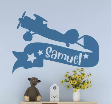 Personalizirani natpis avion ilustracija zidna umjetnost - TenStickers