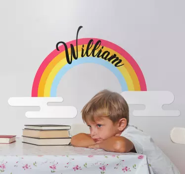 Personalizirano ime na naljepnici zidnih duginih boja - TenStickers