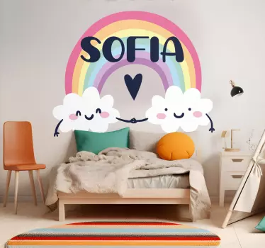 Personalizirano ime u zidnoj naljepnici duginih boja - TenStickers