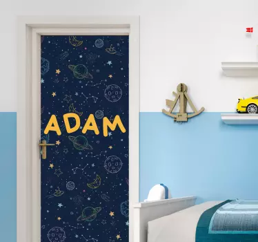Planeti u svemiru naljepnica za staklena vrata - TenStickers