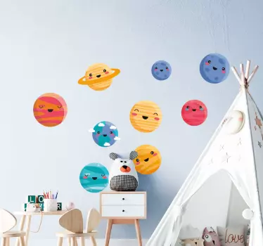 Preslatke planete svemirska naljepnica - TenStickers