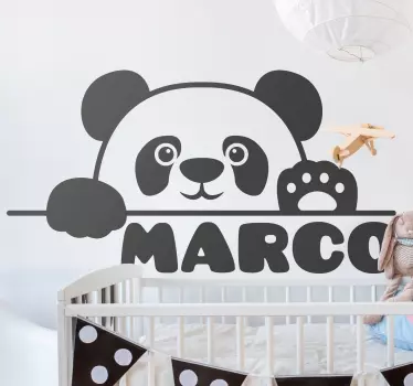 Prilagođeno ime baby panda dječja spavaća soba zidna naljepnica - TenStickers