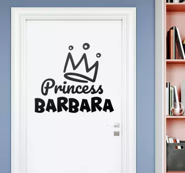 Princeza kruna s naljepnicom sa staklenim vratima - TenStickers