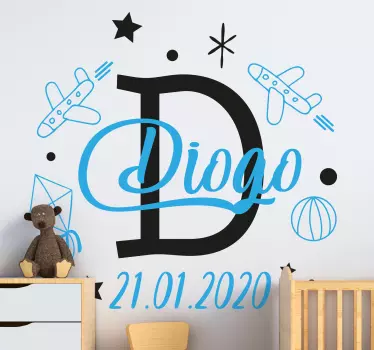 Prostorni naziv djeca naljepnica za zid spavaće sobe - TenStickers