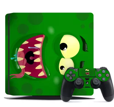 Ps4 naljepnice zeleno čudovište playstation 4 - TenStickers