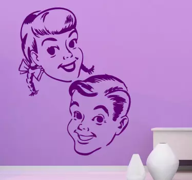 Retro decalica za djevojčicu i dječaka - TenStickers