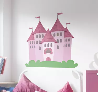 Ružičasta naljepnica zida dvorca - TenStickers