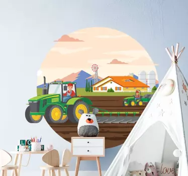šarene naljepnice igračaka u krugu poljoprivrede - TenStickers