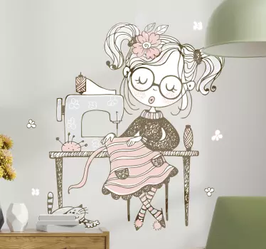 šivanje set ilustracija zidna umjetnost - TenStickers