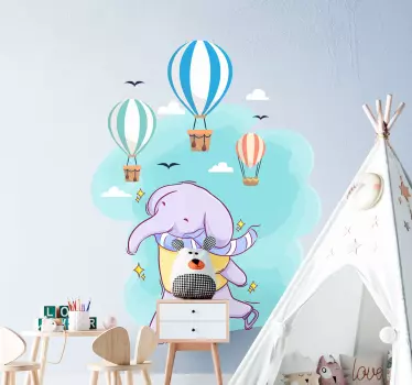Slon koji se igra zračnom balonom cirkuske naljepnice - TenStickers