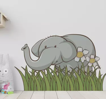 Slon u vrtu naljepnice za namještaj - TenStickers