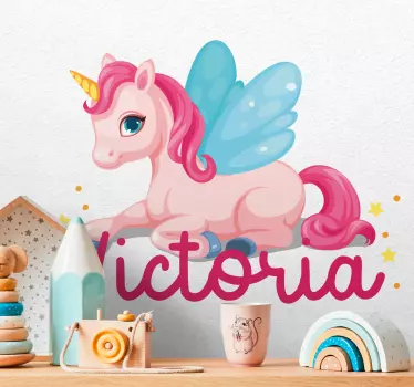 Smiješna ružičasta naljepnica sretan jednorog - TenStickers