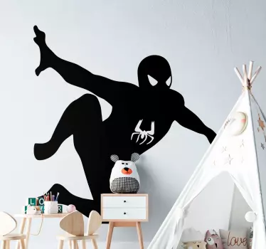 Spiderman na zidu superherojska naljepnica - TenStickers