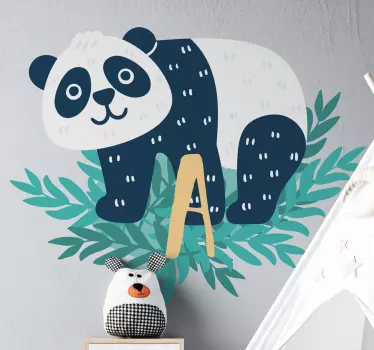 Sretna panda s početnom naljepnicom za bebe - TenStickers