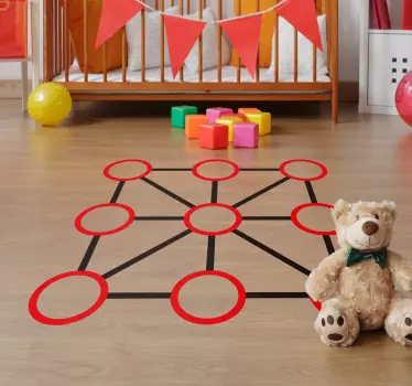 Tic tac toe vinilne naljepnice podne pločice - TenStickers