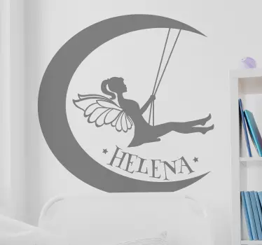 Vila u mjesecu personalizirana naljepnica - TenStickers