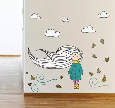 Vjetar puše djecu naljepnicu - TenStickers