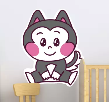 Zidna naljepnica anime simpatični haski crtić - TenStickers
