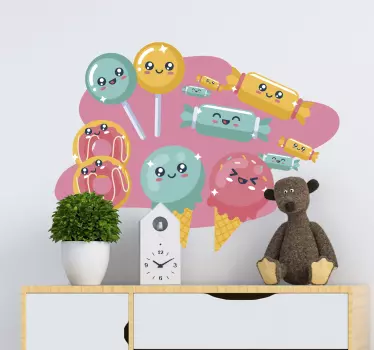 Zidna naljepnica anime slatkiši raj iz crtanog filma - TenStickers
