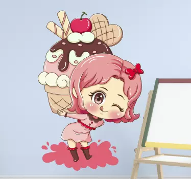 Zidna naljepnica cupcake anime cartoon - TenStickers